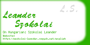 leander szokolai business card